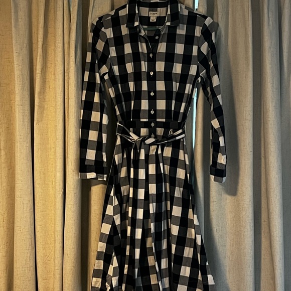 Like New J Crew Factory Gingham Poplin Dress - Picture 5 of 5